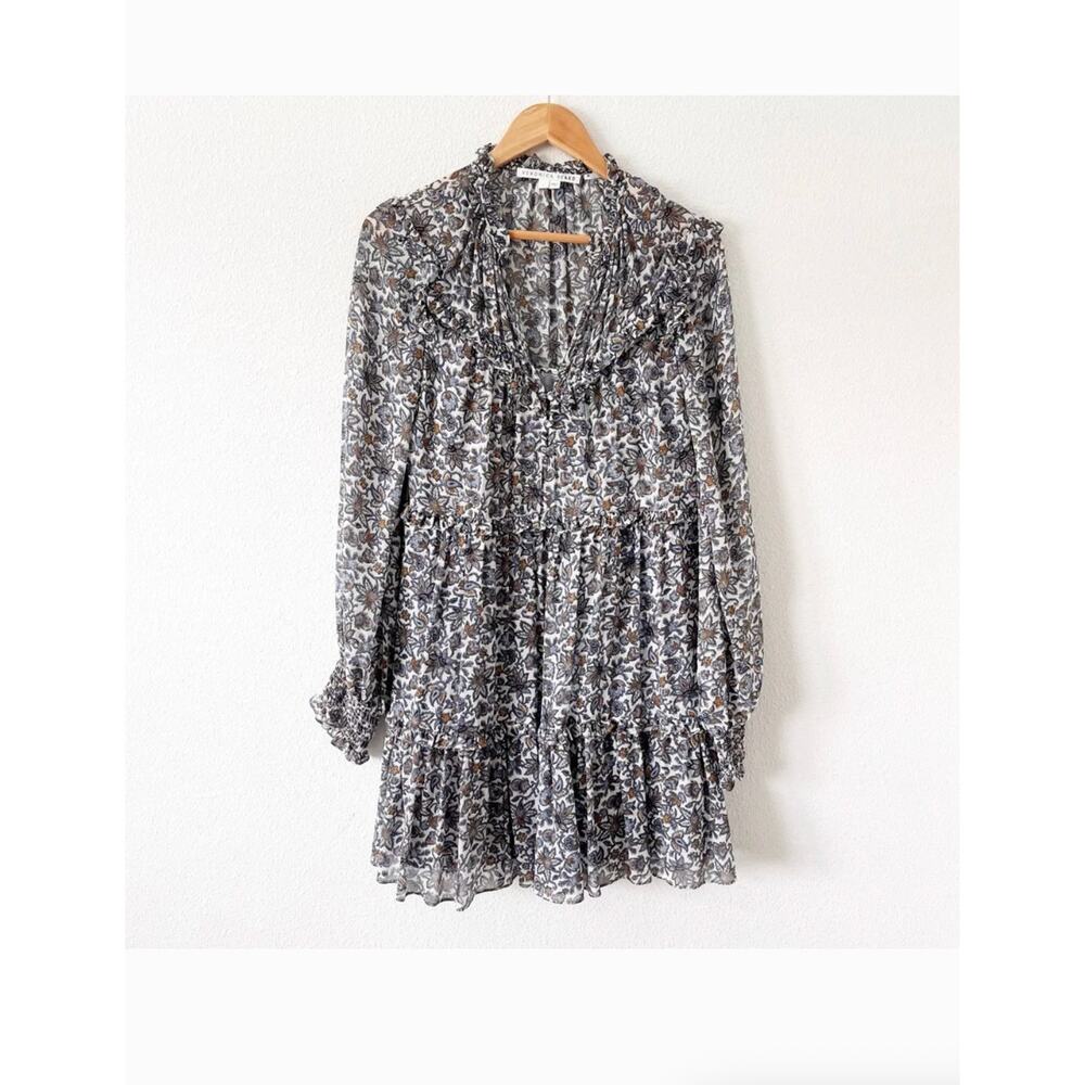 Veronica Beard Savile Floral Silk Dress 4 Boho Prairie Western Festival Romantic - Picture 9 of 9
